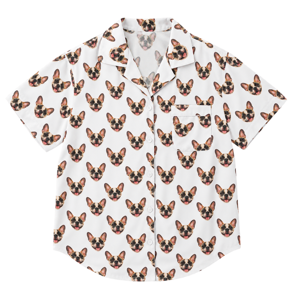 Custom Pet Face Pajama Short Sleeve Shirt — gallery 02 — Dear Paw Studio