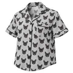 Custom Pet Face Pajama Short Sleeve Shirt — gallery 05 — Dear Paw Studio