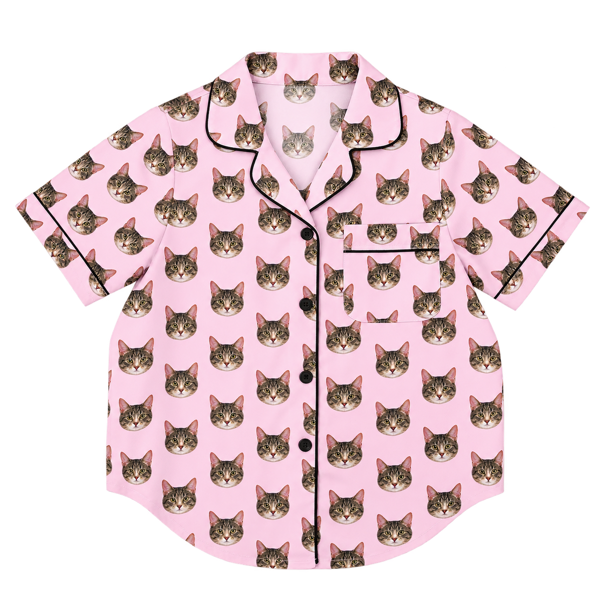 Custom Pet Face Pajama Short Sleeve Shirt — gallery 06 — Dear Paw Studio
