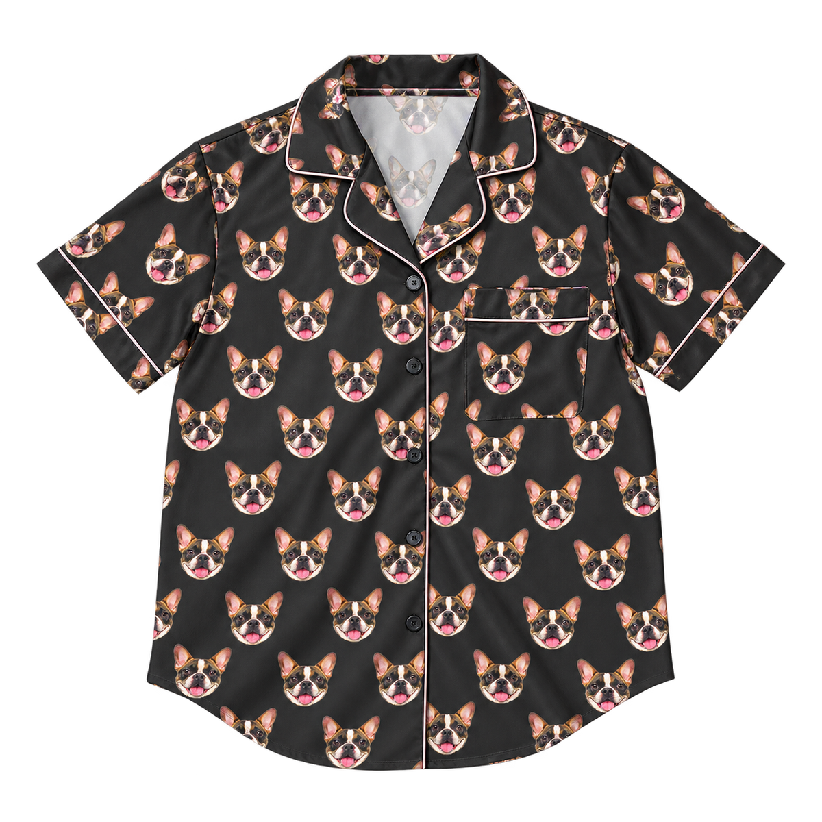 Custom Pet Face Pajama Short Sleeve Shirt — gallery 07 — Dear Paw Studio