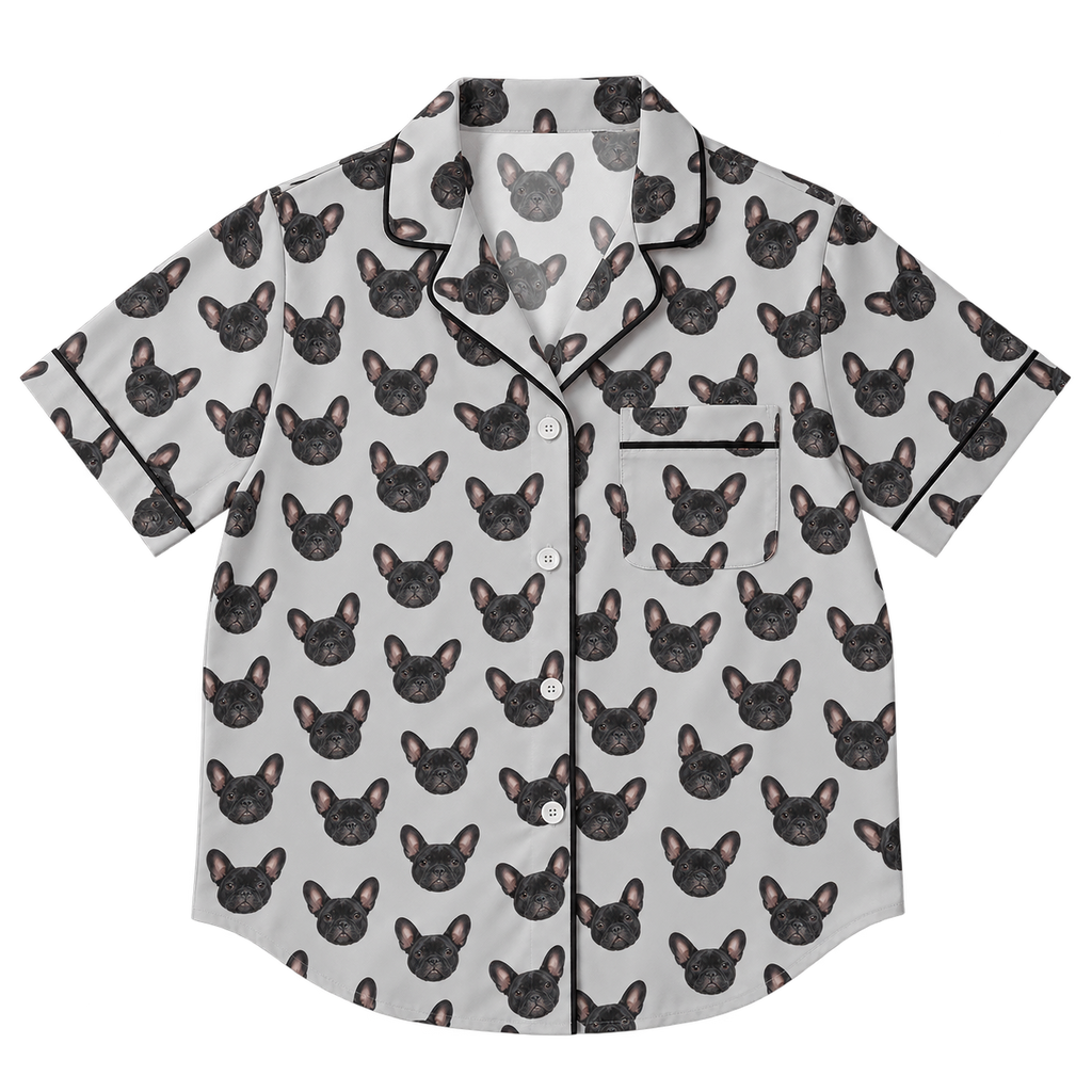 Custom Pet Face Pajama Short Sleeve Shirt — gallery 08 — Dear Paw Studio