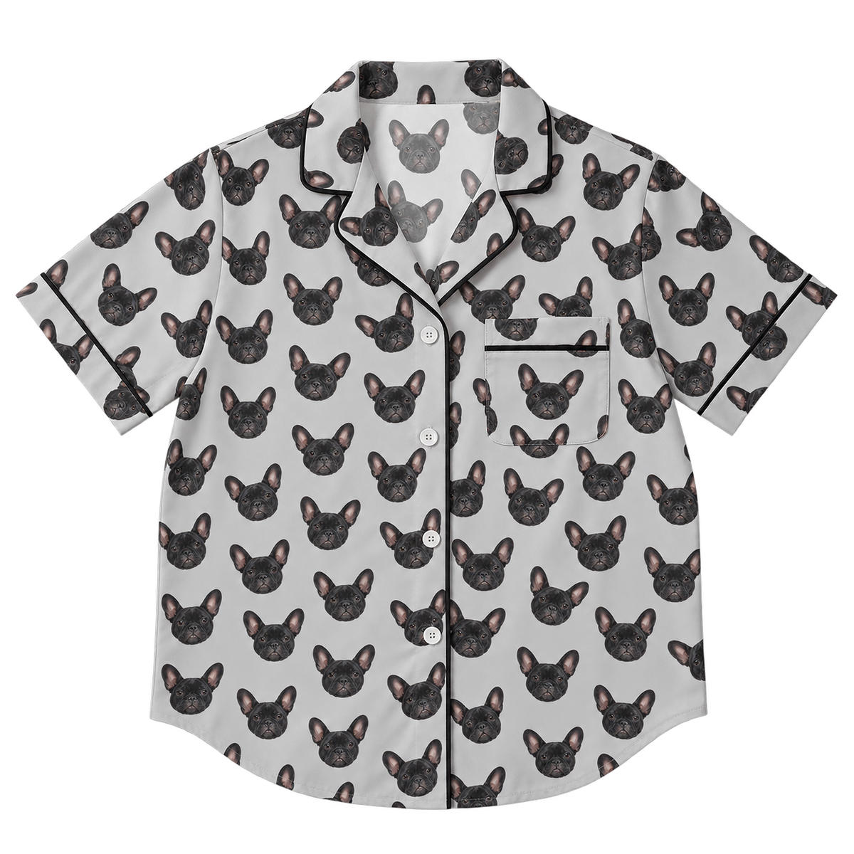 Custom Pet Face Pajama Short Sleeve Shirt — gallery 08 — Dear Paw Studio