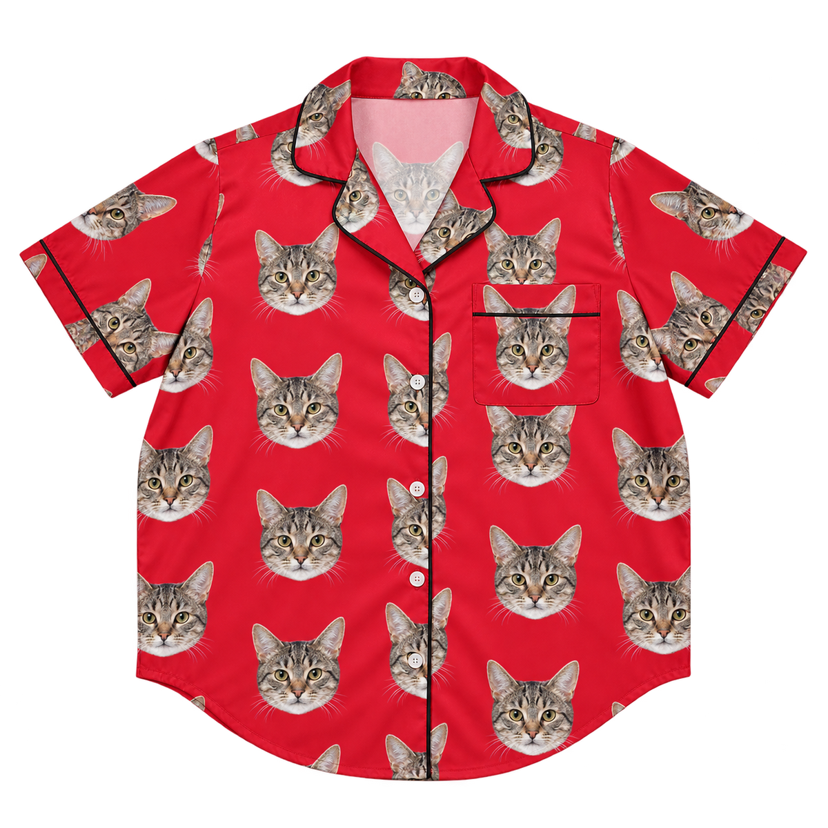 Custom Pet Face Pajama Short Sleeve Shirt — gallery 10 — Dear Paw Studio