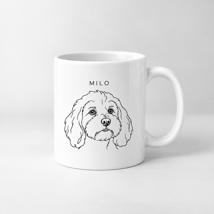 Custom Line Style Pet Portrait Mug — gallery custom-pet-portrait-mug-copy — Dear Paw Studio