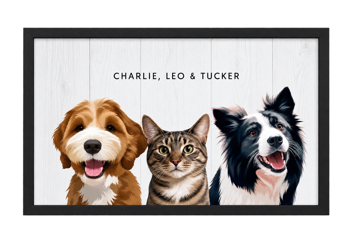 Custom Three Pet Portrait — gallery 02 — Dear Paw Studio