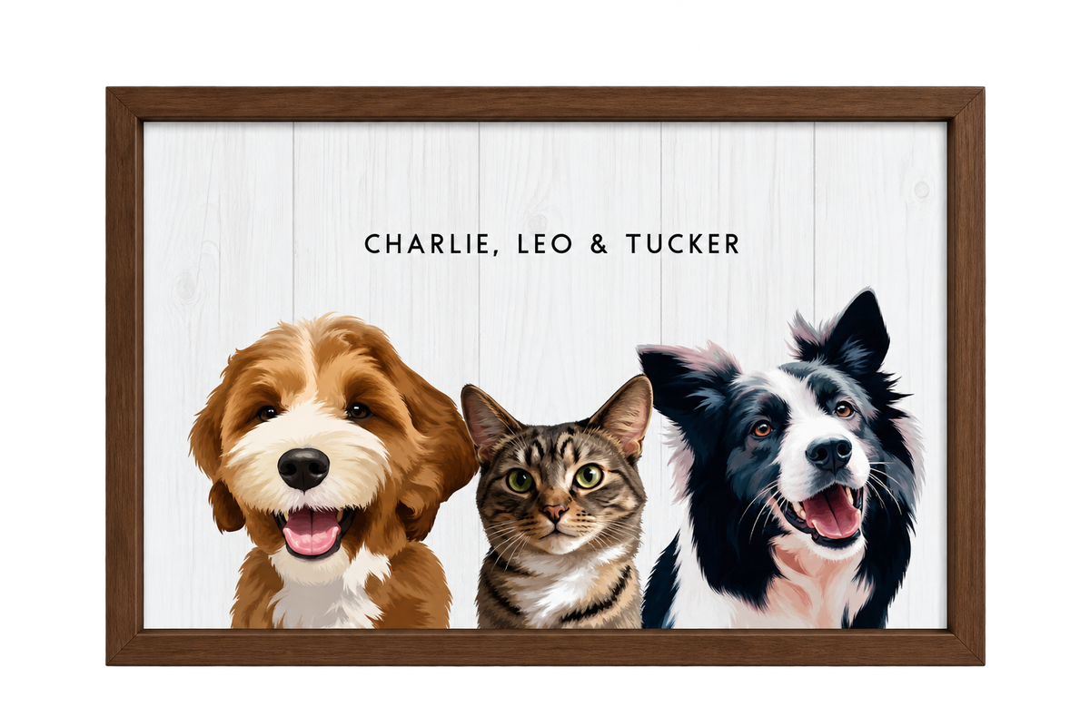 Custom Three Pet Portrait — gallery 03 — Dear Paw Studio