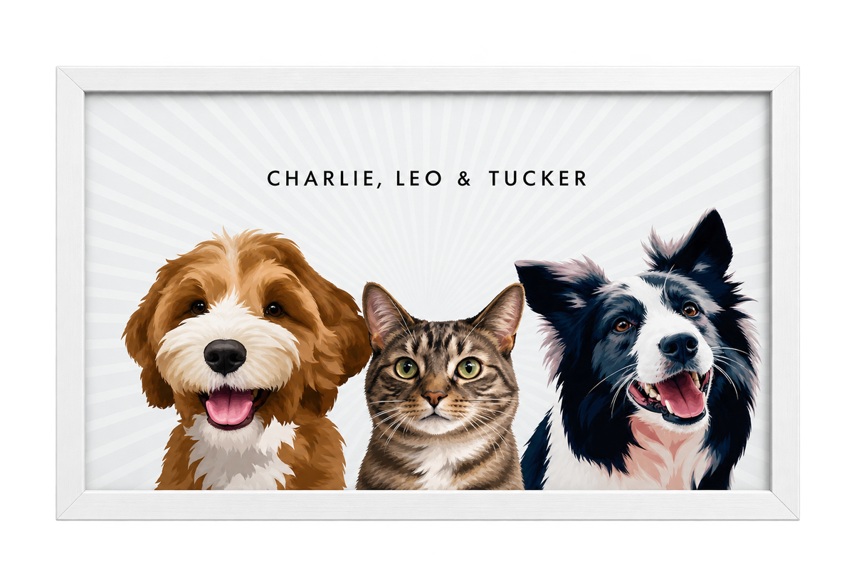 Custom Three Pet Portrait — gallery 07 — Dear Paw Studio