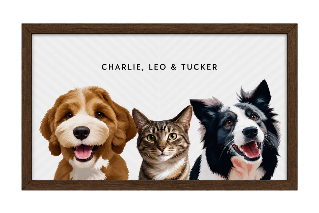 Custom Three Pet Portrait — gallery 08 — Dear Paw Studio