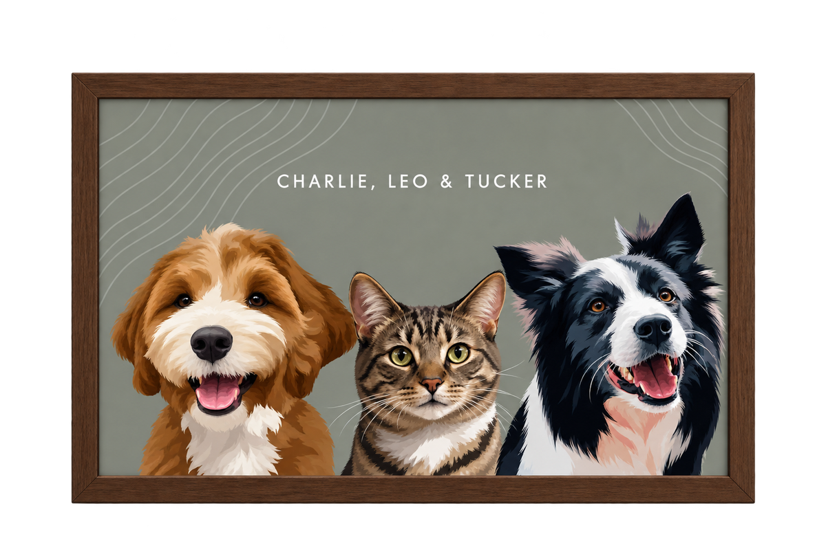 Custom Three Pet Portrait — gallery 09 — Dear Paw Studio