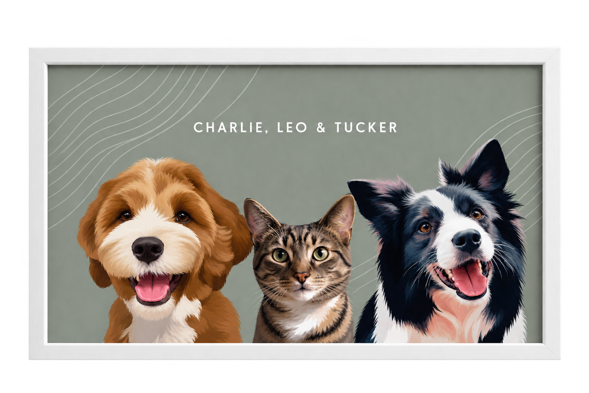 Custom Three Pet Portrait — gallery 10 — Dear Paw Studio