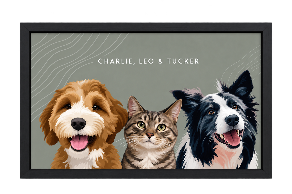 Custom Three Pet Portrait — gallery 11 — Dear Paw Studio