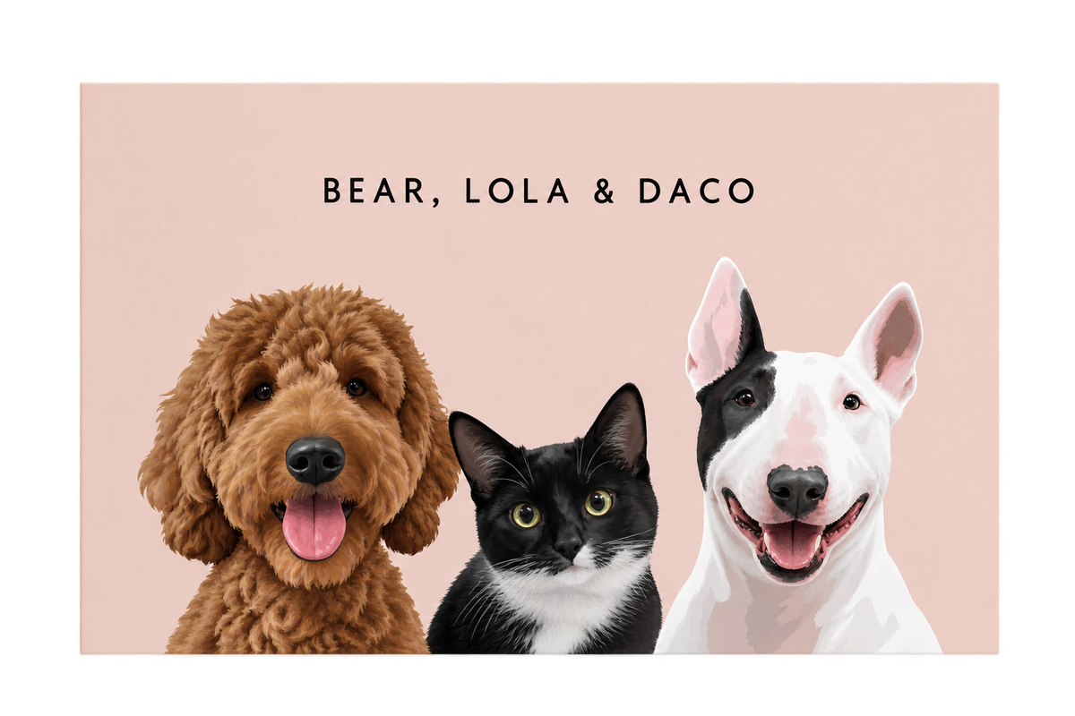Custom Three Pet Portrait — gallery 13 — Dear Paw Studio
