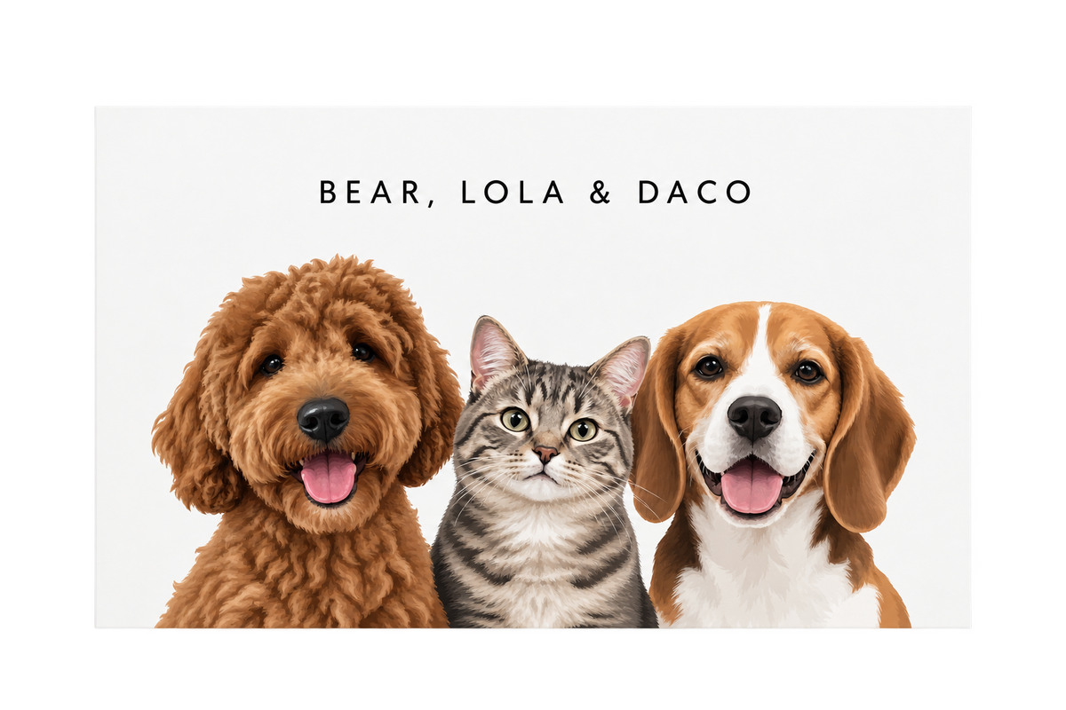 Custom Three Pet Portrait — gallery 14 — Dear Paw Studio