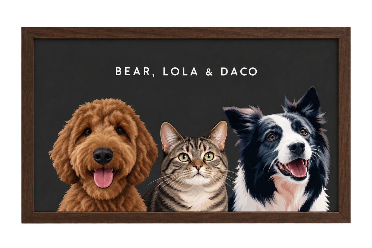 Custom Three Pet Portrait — gallery 16 — Dear Paw Studio