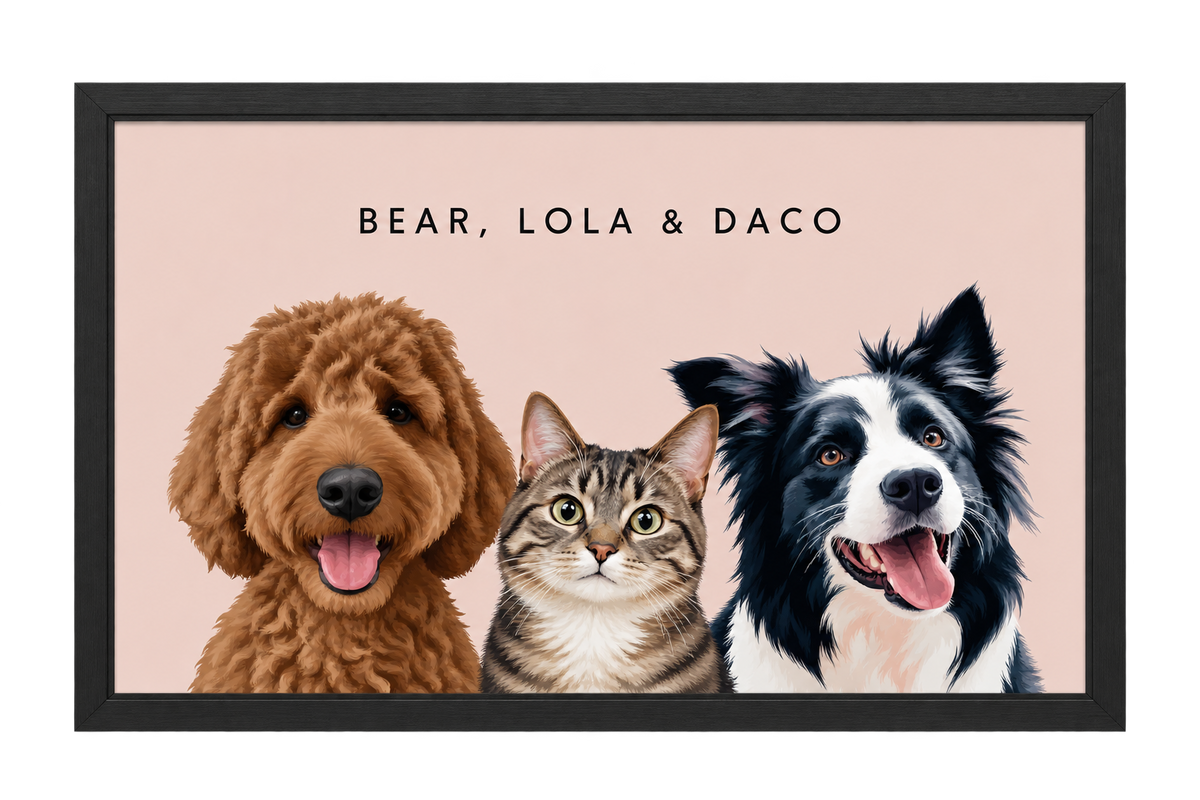 Custom Three Pet Portrait — gallery 18 — Dear Paw Studio