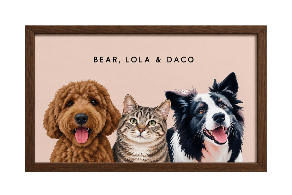 Custom Three Pet Portrait — gallery 19 — Dear Paw Studio