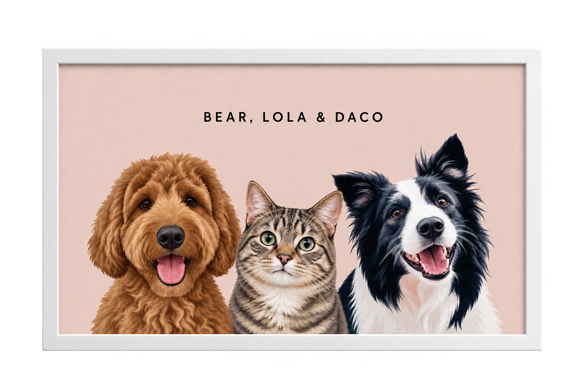 Custom Three Pet Portrait — gallery 20 — Dear Paw Studio