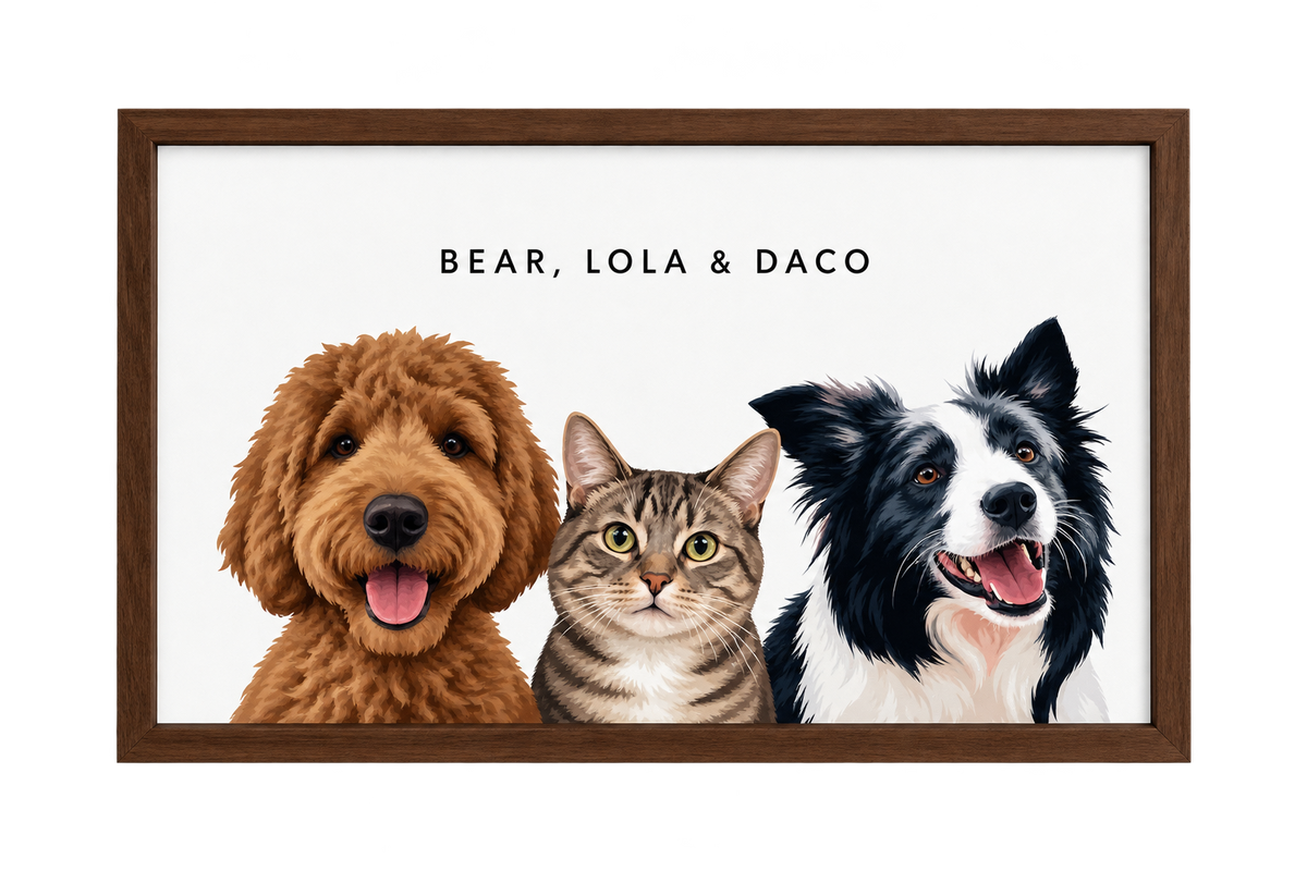 Custom Three Pet Portrait — gallery 21 — Dear Paw Studio