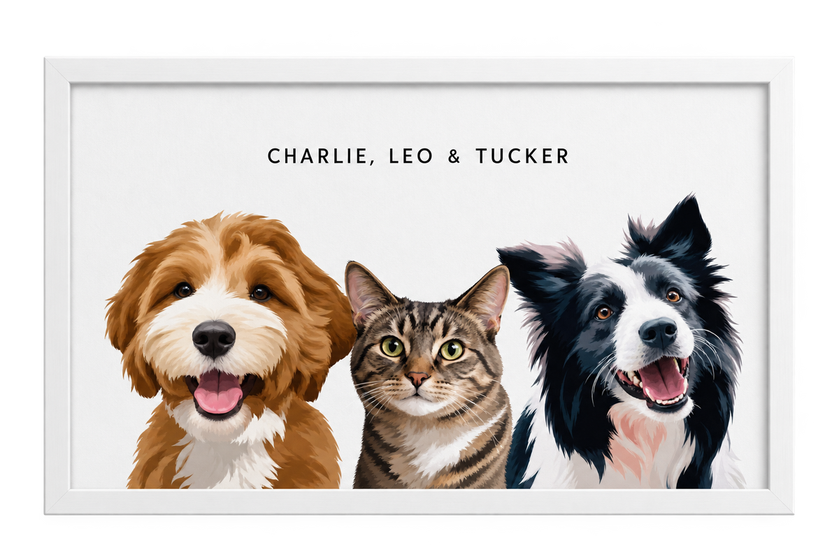 Custom Three Pet Portrait — gallery 22 — Dear Paw Studio