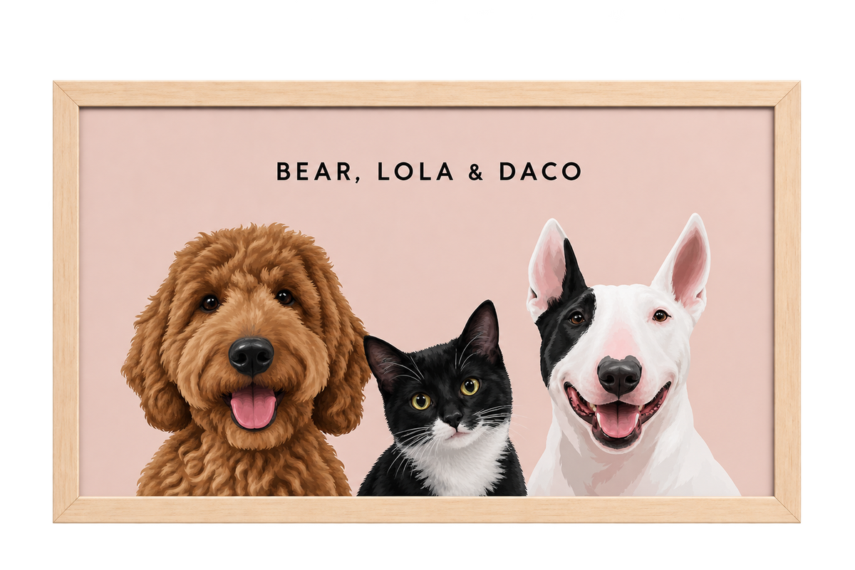 Custom Three Pet Portrait — gallery 24 — Dear Paw Studio