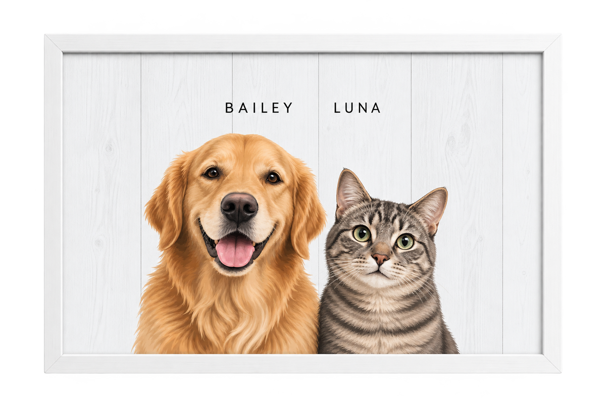 Custom Two Pet Portrait — gallery 04 — Dear Paw Studio