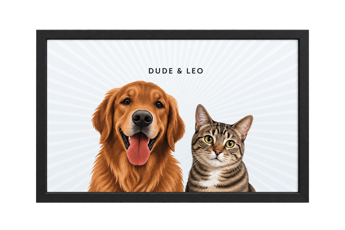 Custom Two Pet Portrait — gallery 08 — Dear Paw Studio