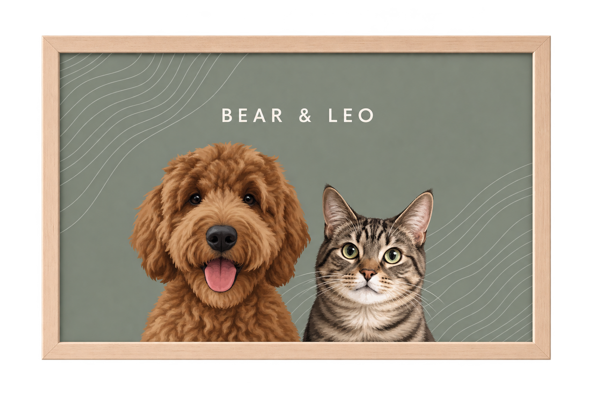 Custom Two Pet Portrait — gallery 10 — Dear Paw Studio