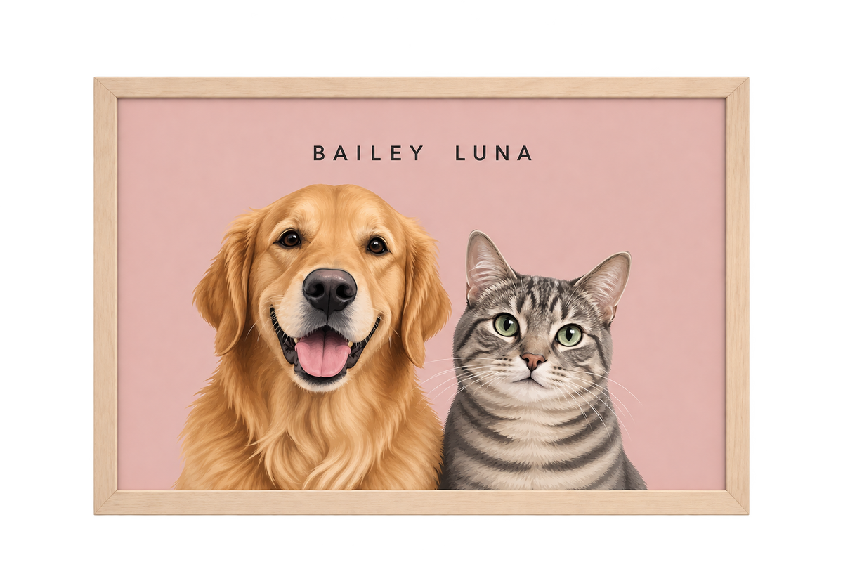 Custom Two Pet Portrait — gallery 23 — Dear Paw Studio