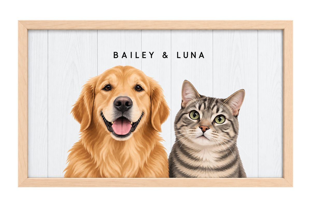 Custom Two Pet Portrait — gallery 25 — Dear Paw Studio