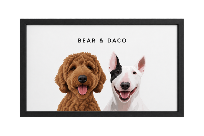 Custom Two Pet Portrait — gallery custom-two-pet-portrait — Dear Paw Studio