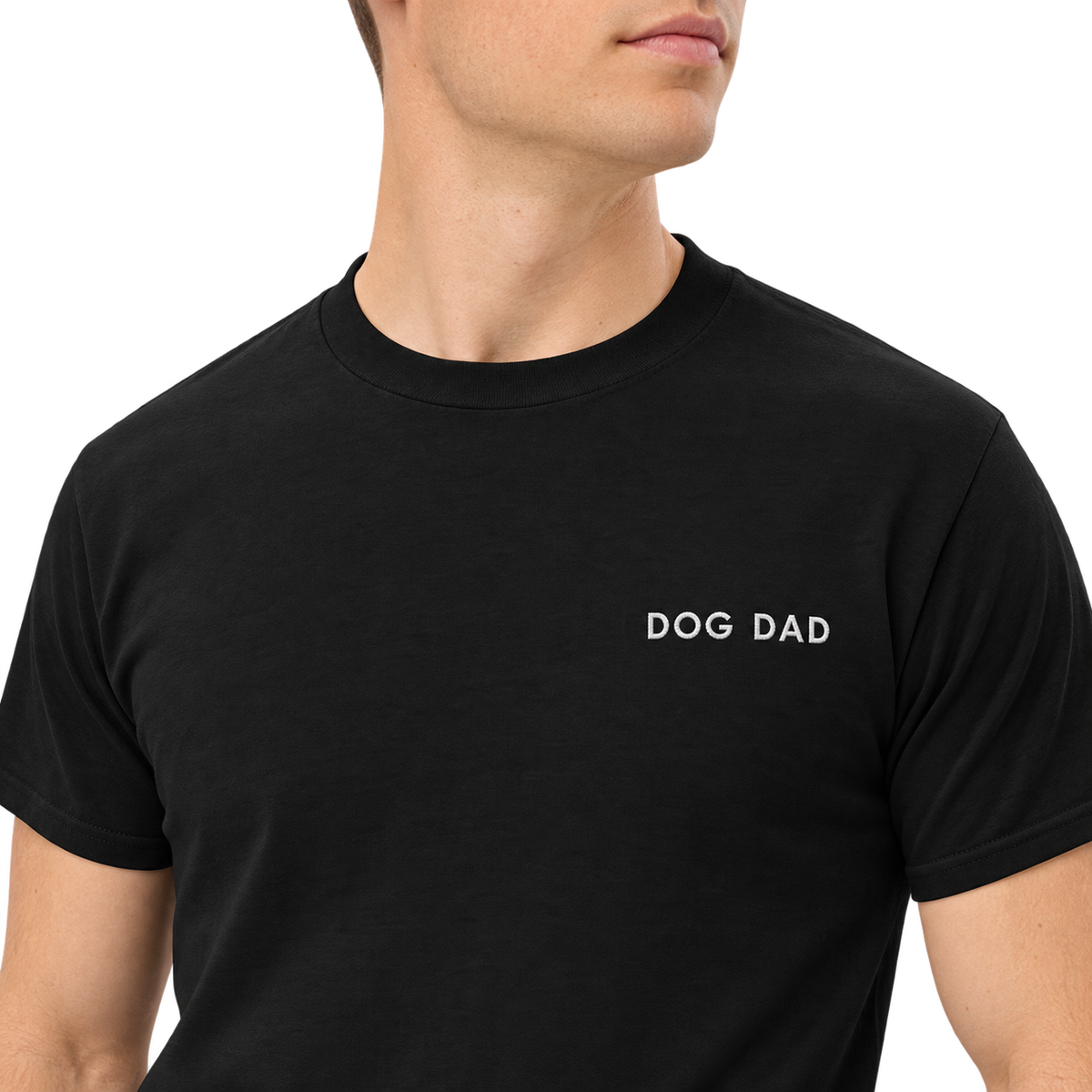 Dog Dad Embroidered T-Shirt — gallery dog-dad-embroidered-t-shirt — Dear Paw Studio