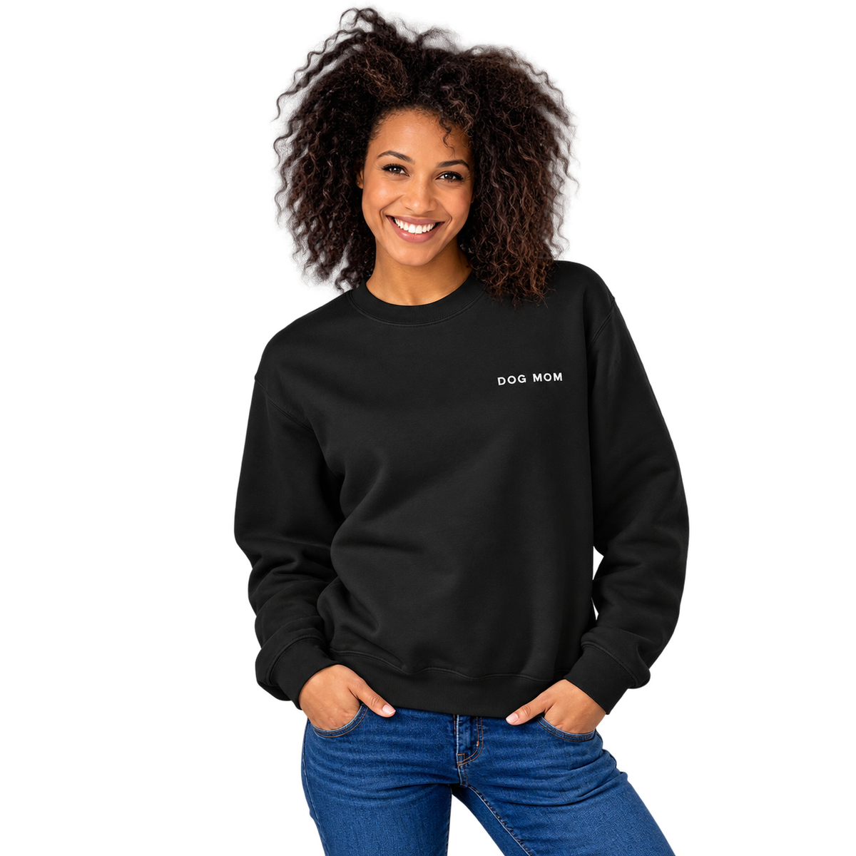 Dog Mom Embroidered Pet Crewneck — gallery dog-mom-embroidered-pet-crewneck — Dear Paw Studio