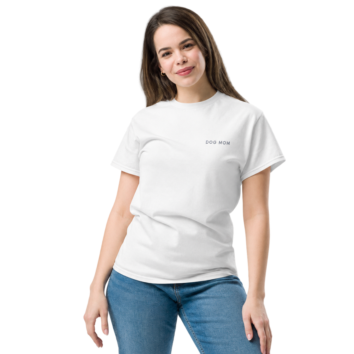 Dog Mom Embroidered T-Shirt — gallery 03 — Dear Paw Studio