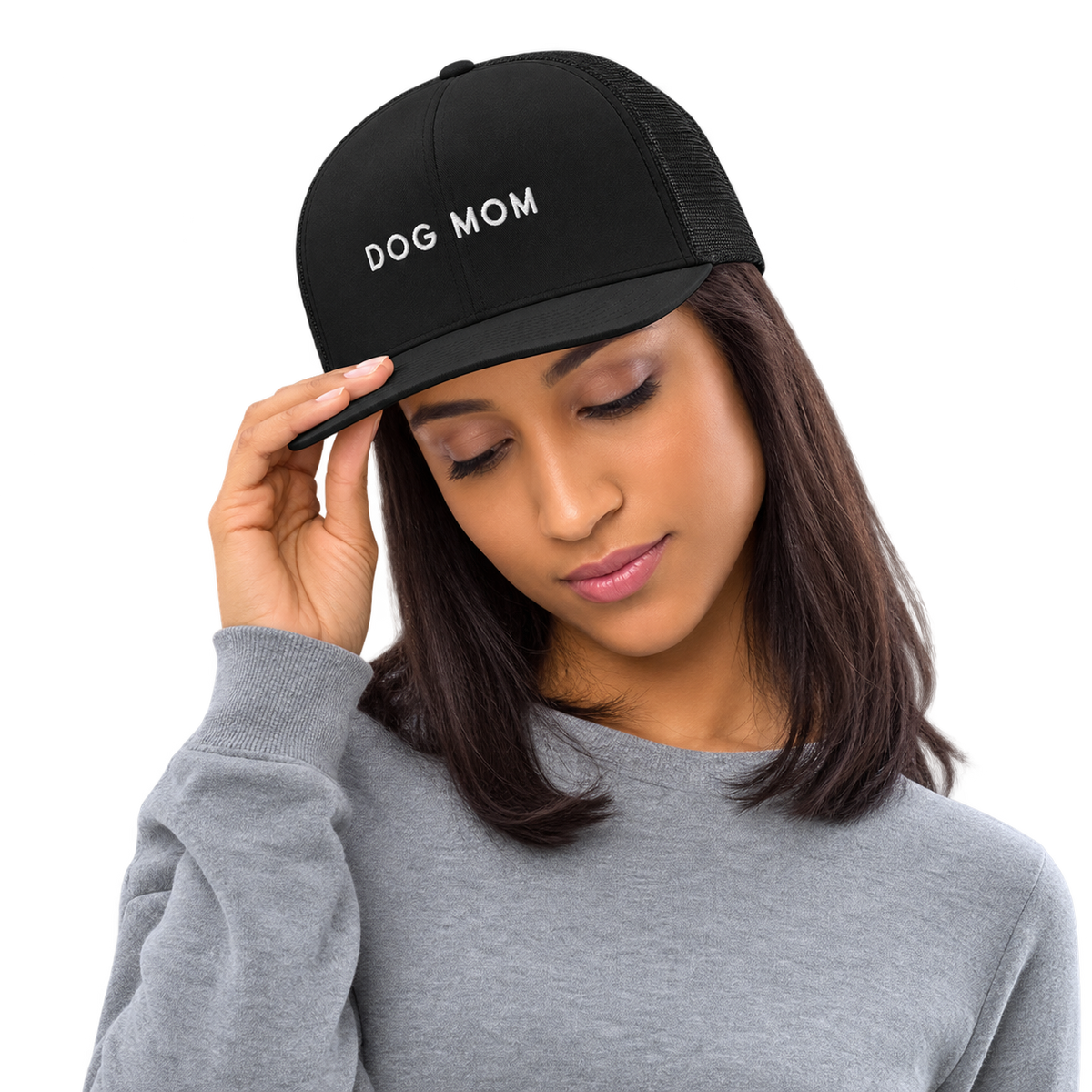 Dog Mom Embroidered Trucker Hat — gallery dog-mom-embroidered-trucker-hat — Dear Paw Studio
