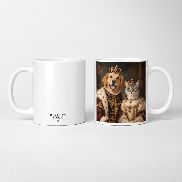 King & Queen Royal Custom Pet Portrait Mug — gallery king-queen-royal-custom-pet-portrait-mug — Dear Paw Studio