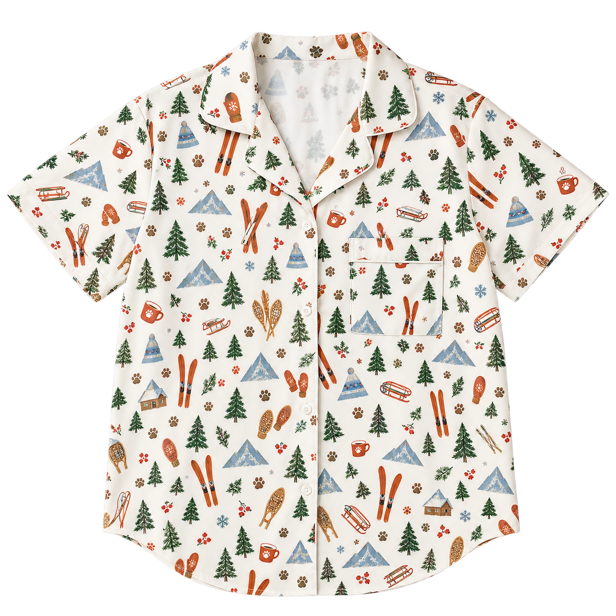 Pet Inspired Print Pajama Short Sleeve Shirt — gallery 06 — Dear Paw Studio