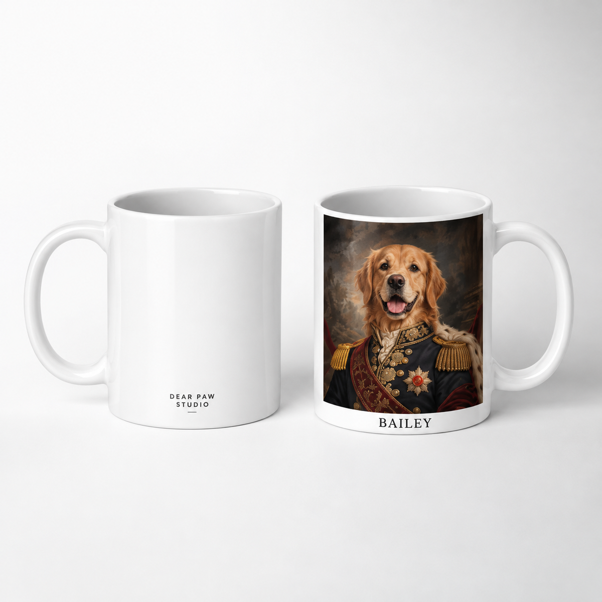 Regal Leader Royal Custom Pet Portrait Mug — gallery 03 — Dear Paw Studio