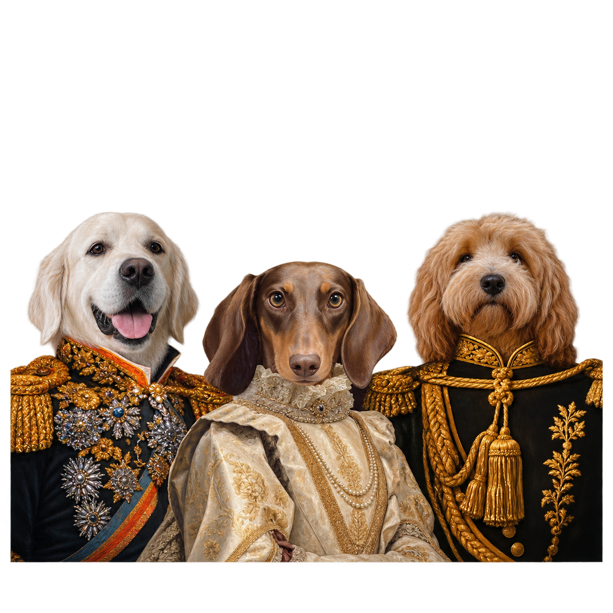 The Decorated Lords & Lady Custom Pet Portrait — gallery 13 — Dear Paw Studio