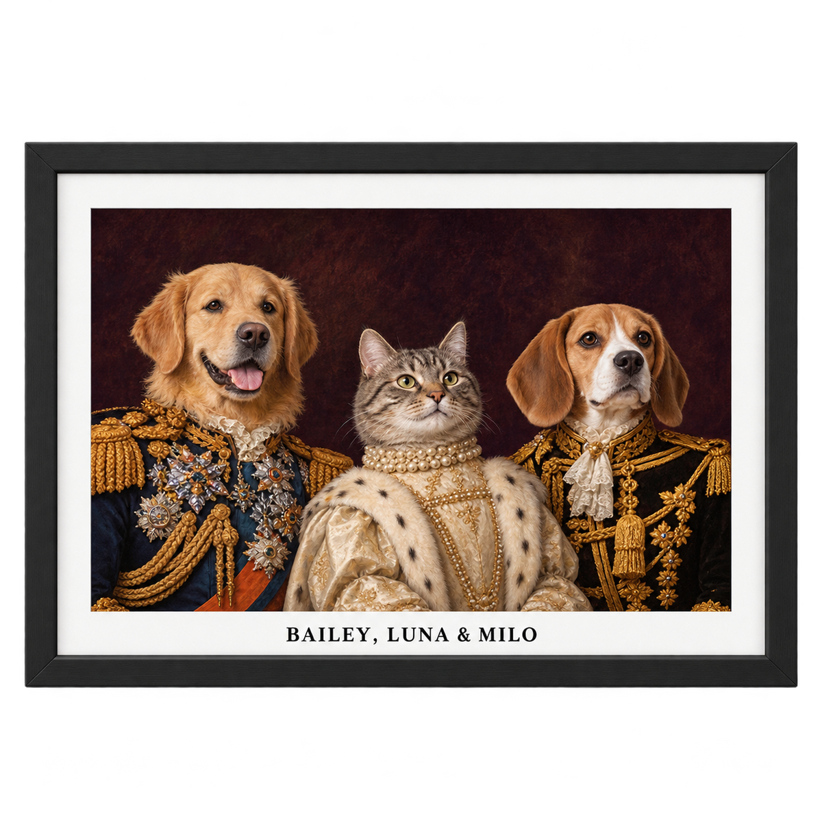 The Decorated Lords & Lady Custom Pet Portrait — gallery the-decorated-lords-lady — Dear Paw Studio