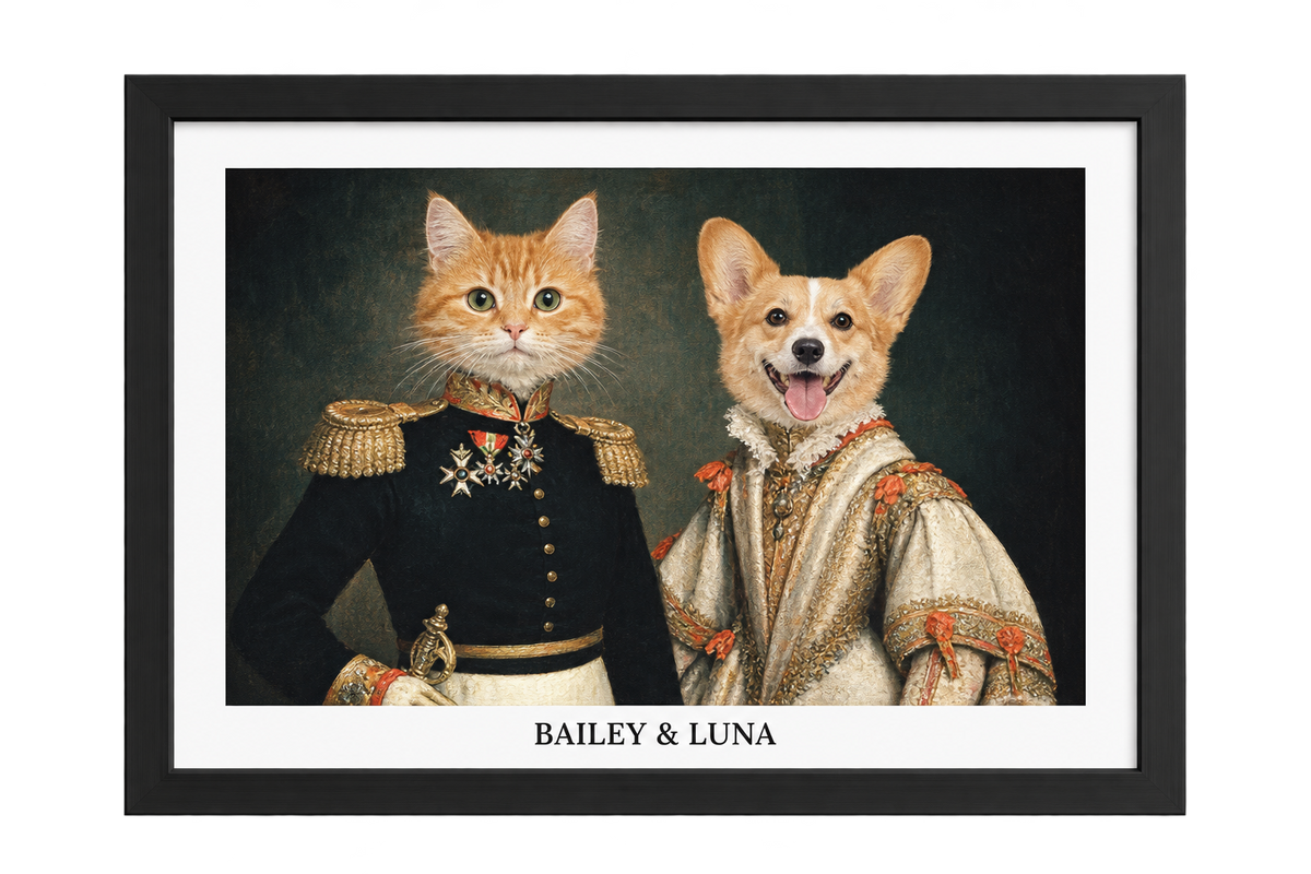 The Duke & Duchess Custom Pet Portrait — gallery the-duke-duchess-custom-pet-portrait — Dear Paw Studio