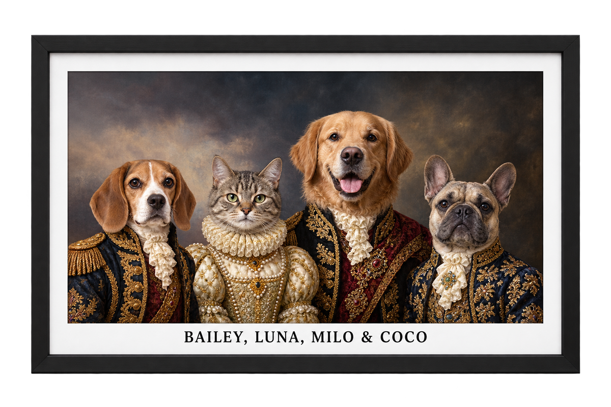 The Royal Court Custom Pet Portrait — gallery the-royal-court — Dear Paw Studio