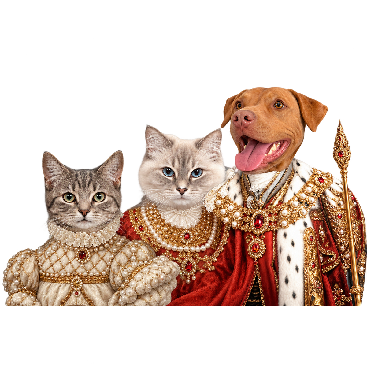 The Royal Family Custom Pet Portrait — gallery 12 — Dear Paw Studio