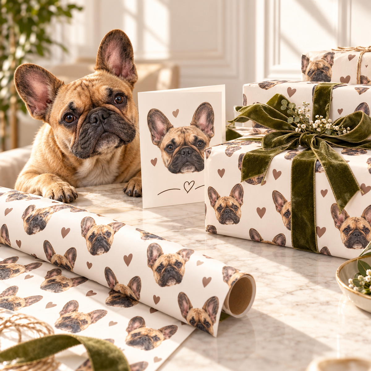 Custom One Pet Portrait Wrapping Paper — gallery 02 — Dear Paw Studio