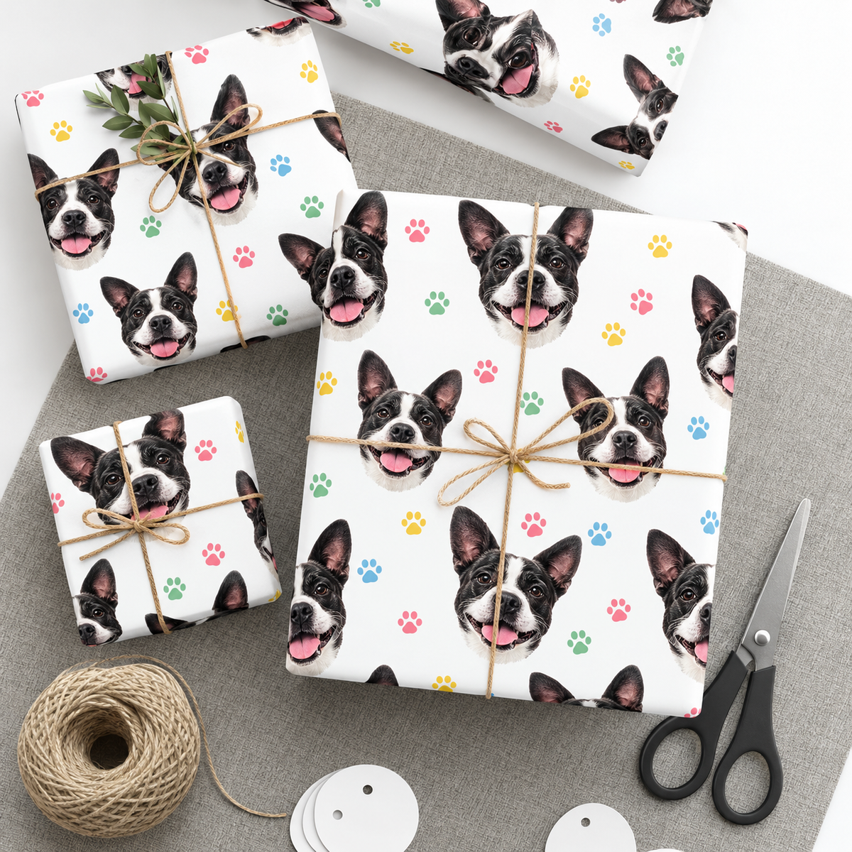 Custom One Pet Portrait Wrapping Paper — gallery 04 — Dear Paw Studio