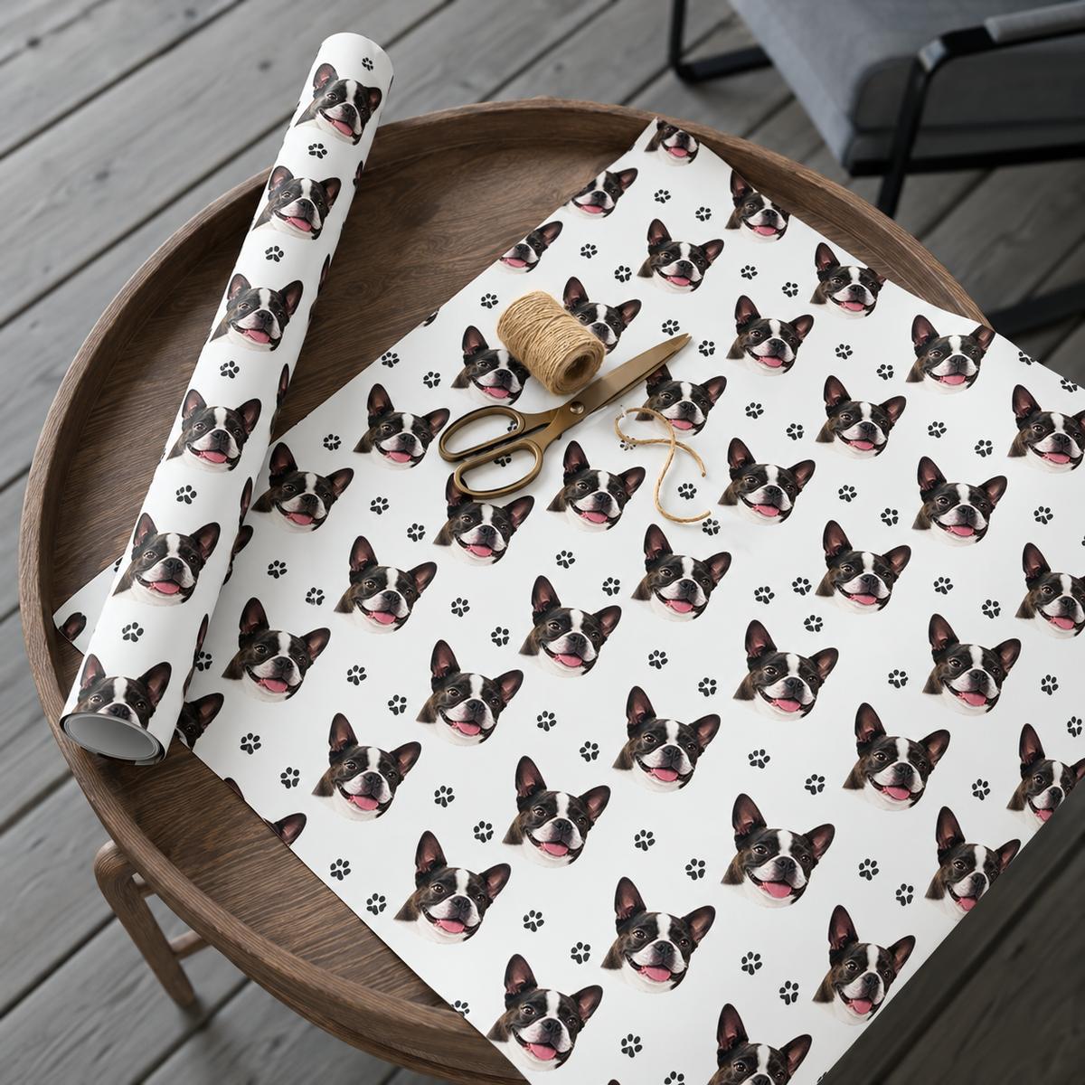 Custom One Pet Portrait Wrapping Paper — gallery 06 — Dear Paw Studio