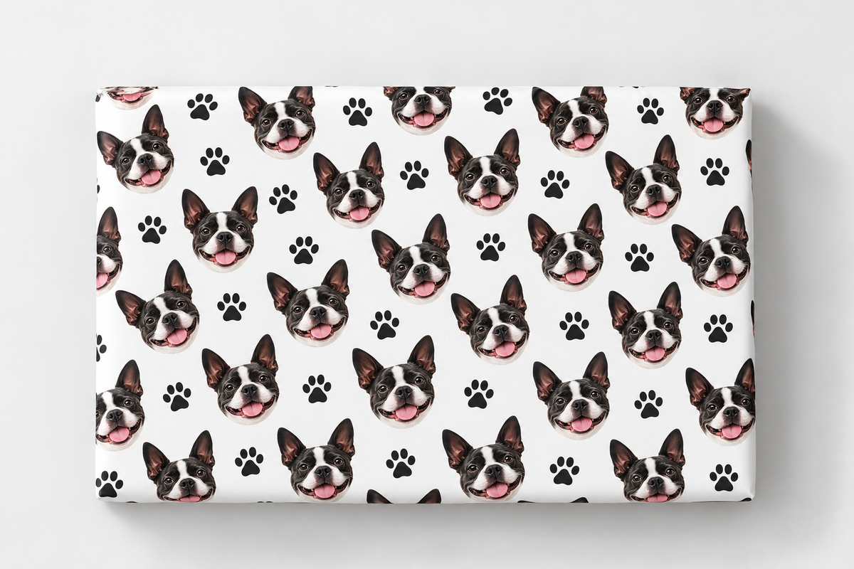 Custom One Pet Portrait Wrapping Paper — gallery 12 — Dear Paw Studio