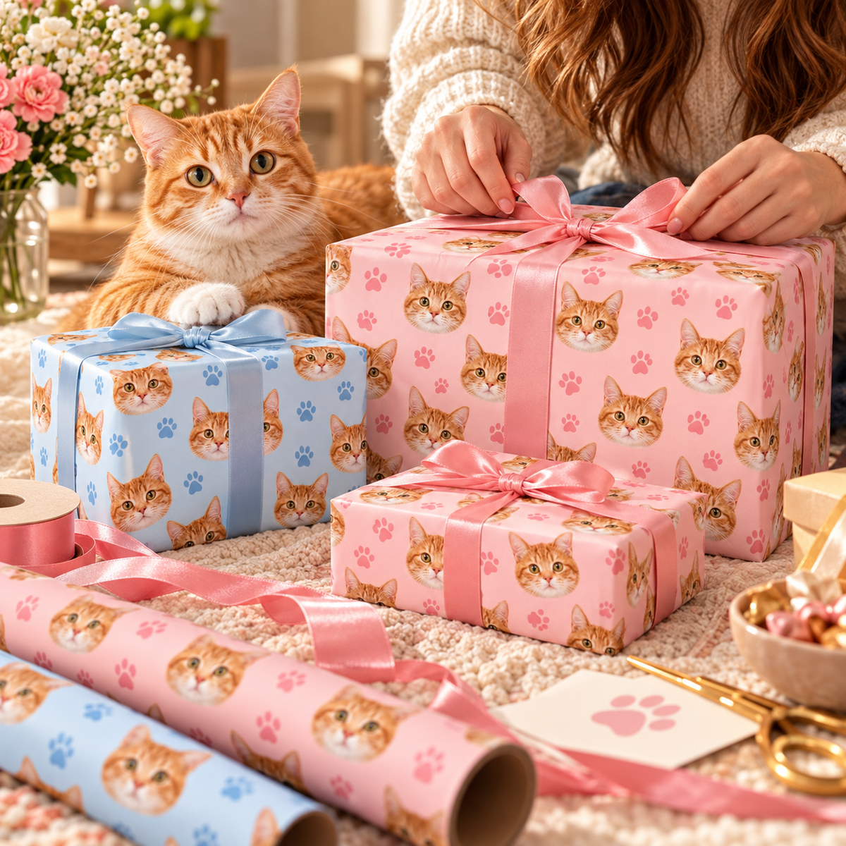 Custom One Pet Portrait Wrapping Paper — gallery 19 — Dear Paw Studio