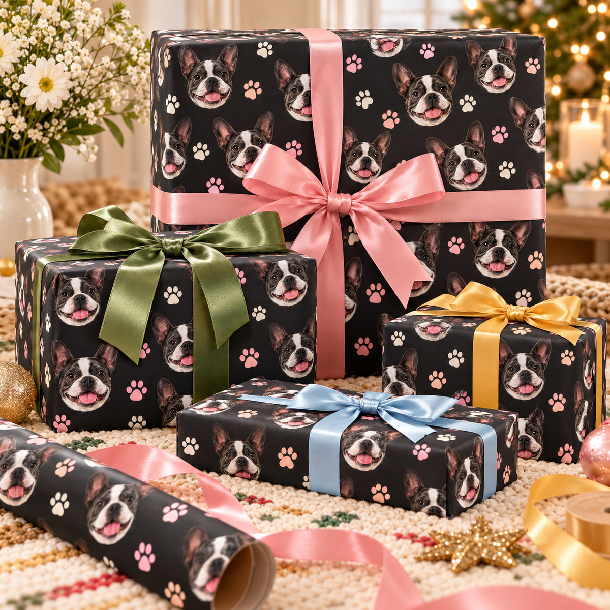 Custom One Pet Portrait Wrapping Paper — gallery 21 — Dear Paw Studio