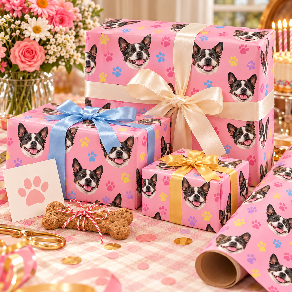 Custom One Pet Portrait Wrapping Paper — gallery 22 — Dear Paw Studio