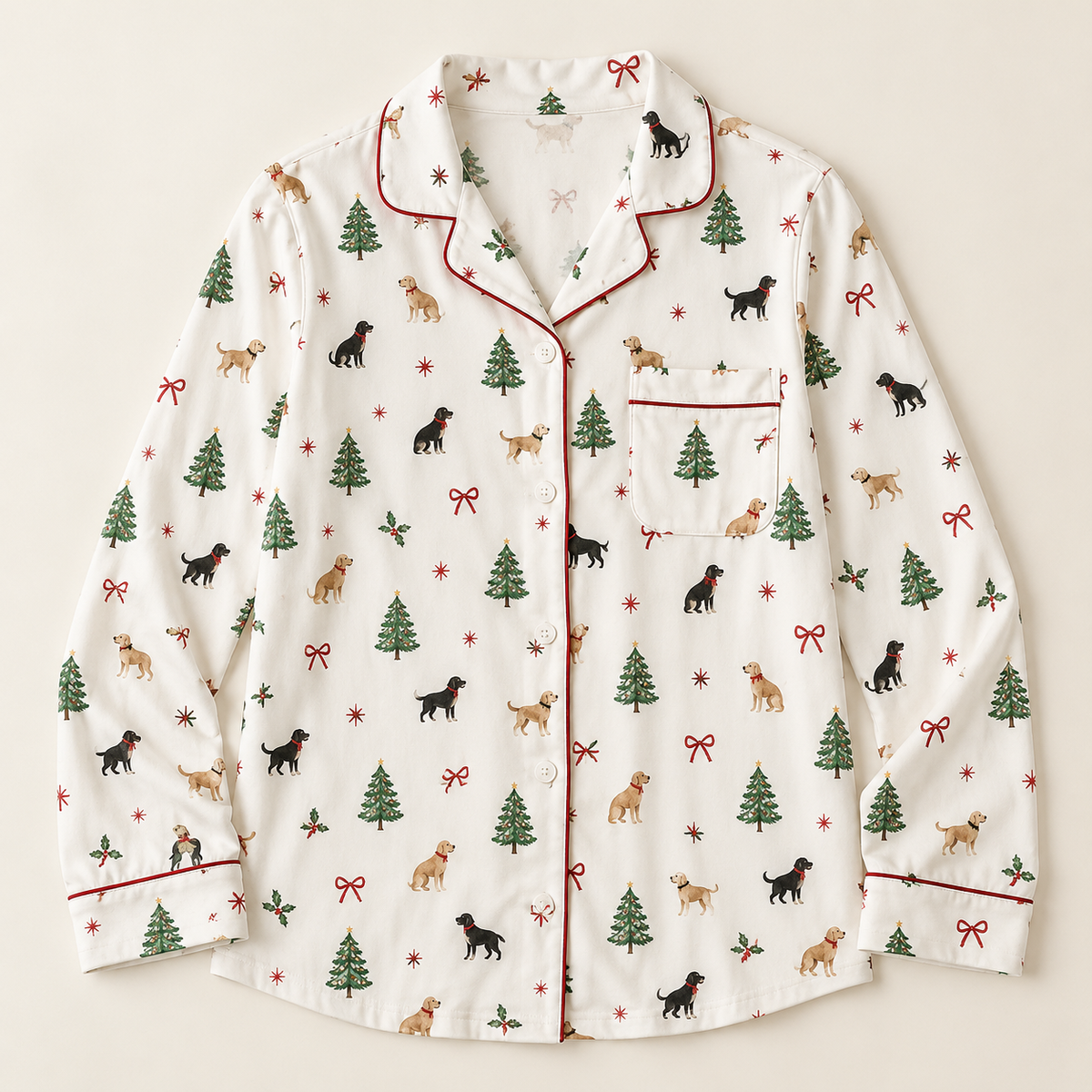 Pet Inspired Print Pajama Long Sleeve Shirt — Dear Paw Studio